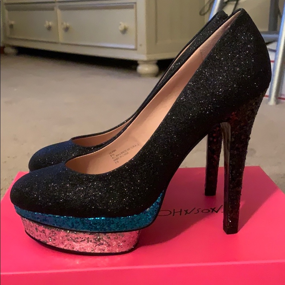 Betsey Johnson glitter heels